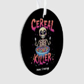 Cereal Killer Frühstück Funny Cereal Bowl Skelett Ornament (Vorderseite)