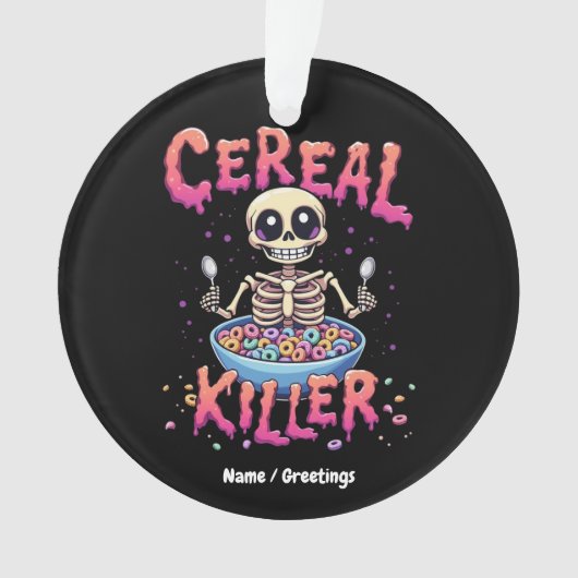 Cereal Killer Frühstück Funny Cereal Bowl Skelett Ornament (Vorderseite)