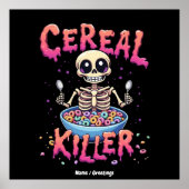 Cereal Killer Frühstück Funny Cereal Bowl Skelett Poster (Vorne)