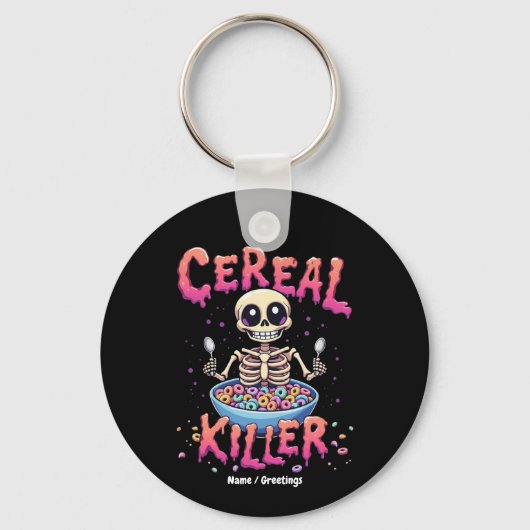 Cereal Killer Frühstück Funny Cereal Bowl Skelett Schlüsselanhänger (Vorderseite)