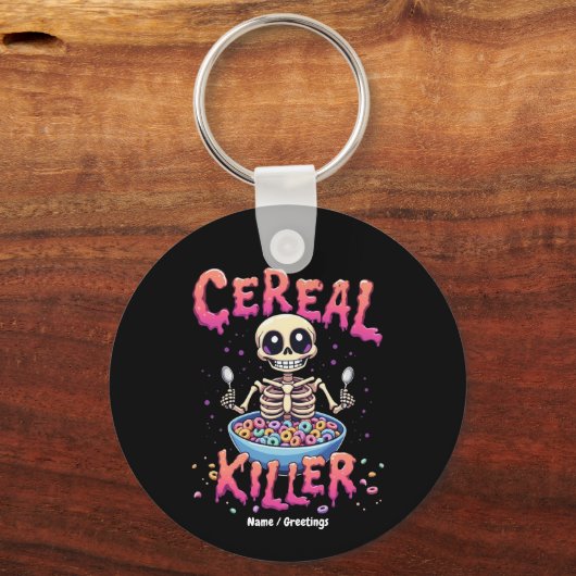 Cereal Killer Frühstück Funny Cereal Bowl Skelett Schlüsselanhänger (Vorderseite)