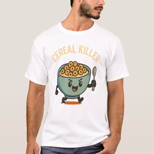 Cereal Killer- Funny Breakfast Bowl Cartoon Food T-Shirt (Vorderseite)