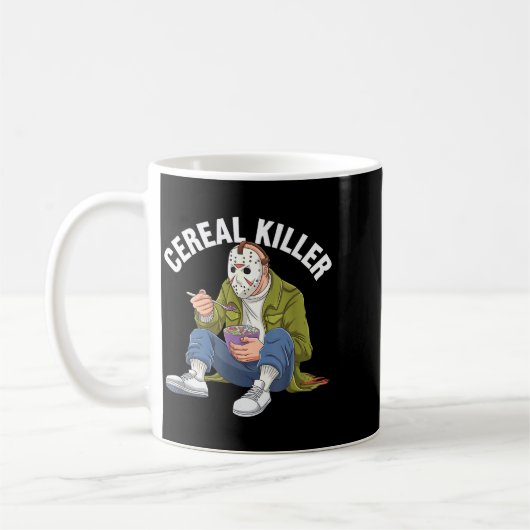 Cereal Killer Funny Halloween Horror Movie Masked Kaffeetasse (Links)