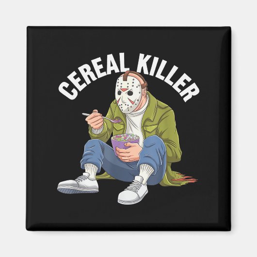 Cereal Killer Funny Halloween Horror Movie Masked Magnet (Vorne)