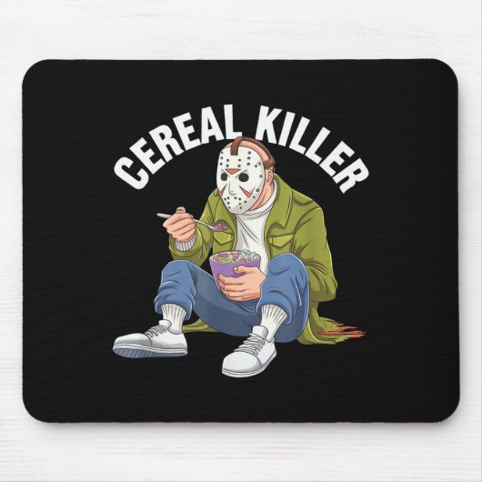 Cereal Killer Funny Halloween Horror Movie Masked Mousepad (Vorne)