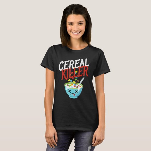 Cereal Killer I Costume Breakfast Cereal Halloween T-Shirt (Vorne ganz)