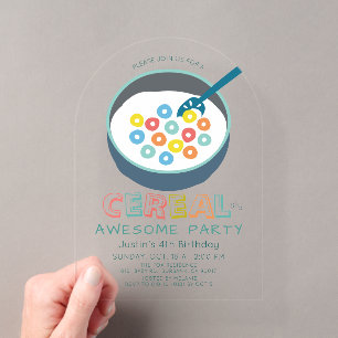 Cereal-sly Awesome Blue Cereal Jungen Geburtstag Acryleinladungen