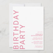 Cerealien Hot Pink | Moderne Mädchen jeden Geburts Einladung (Vorderseite)