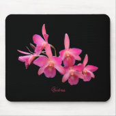 Cerealien, Hot Pink, Rot, Orchideen, schwarze Maus Mousepad (Vorne)