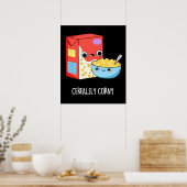 Cerealsly Corny Funny Milch Cereal Pub Dark BG Poster (Küche)