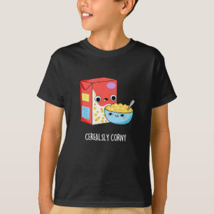 Cerealsly Corny Funny Milch Cereal Pub Dark BG T-Shirt