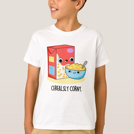 Cerealsly Corny Funny Milk Cereal Puff T-Shirt (Vorderseite)