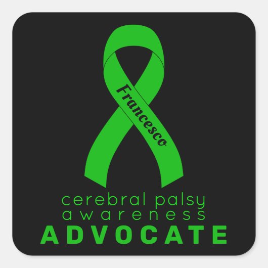Cerebral Palsy Advocate Black Square Sticker (Vorderseite)