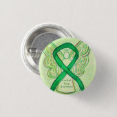 Cerebral Palsy Awareness Angel Ribbon Art Button (Vorne & Hinten)