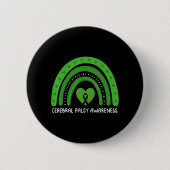 Cerebral Palsy Awareness Month Retro Rainbow Brain Button (Vorderseite)