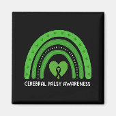 Cerebral Palsy Awareness Month Retro Rainbow Brain Magnet (Vorne)