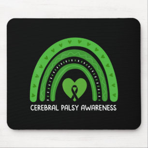 Cerebral Palsy Awareness Month Retro Rainbow Brain Mousepad