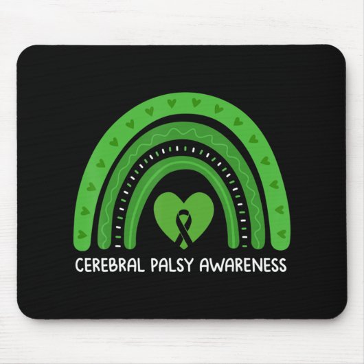 Cerebral Palsy Awareness Month Retro Rainbow Brain Mousepad (Vorne)