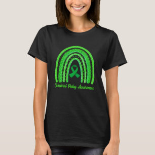 Cerebral Palsy Awareness Month Retro Rainbow Brain T-Shirt
