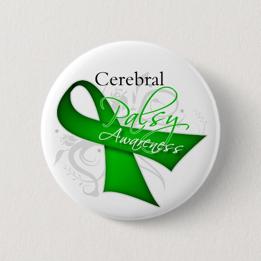Cerebral Palsy Awareness Ribbon Button (Vorderseite)