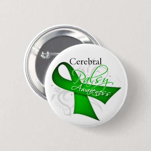 Cerebral Palsy Awareness Ribbon Button (Vorne & Hinten)