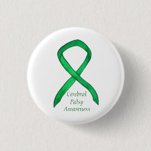 Cerebral Palsy Awareness Ribbon Custom Art Button