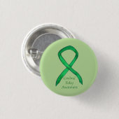 Cerebral Palsy Awareness Ribbon Custom Art Button (Vorne & Hinten)