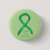 Cerebral Palsy Awareness Ribbon Custom Art Button (Vorderseite)