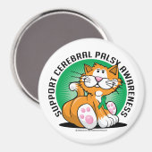 Cerebral Palsy Cat Magnet (Vorderseite/Rückseite)