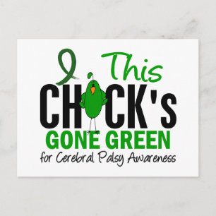 CEREBRAL PALSY Chick Gone Green Postkarte