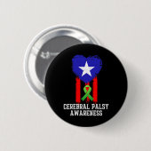 Cerebral Palsy Cp Awareness Hardwork Us Warrior Su Button (Vorne & Hinten)
