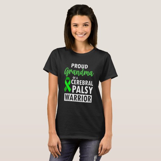 Cerebral Palsy CP Awareness Proud Warrior Survivor T-Shirt (Vorne ganz)