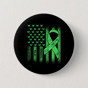 Cerebral Palsy Cp Awareness Usa Flag Warrior Survi Button
