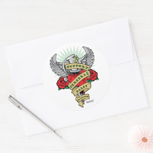 Cerebral Palsy Dagger Runder Aufkleber (Umschlag)