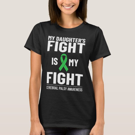 Cerebral Palsy Green Ribbon Brain Damage Awareness T-Shirt (Vorderseite)