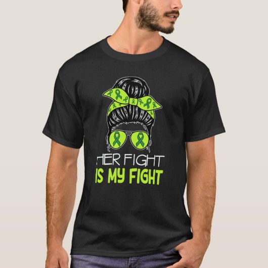 Cerebral Palsy Her Fight is My Fight Messy Bun CP  T-Shirt (Vorderseite)