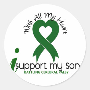 Cerebral Palsy I support My Son Runder Aufkleber