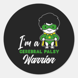 Cerebral Palsy Warrior Cp Hero Cerebral Palsy Awar Runder Aufkleber