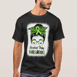 Cerebral Palsy Warrior Messy Bun Women Mama Ehefra T-Shirt