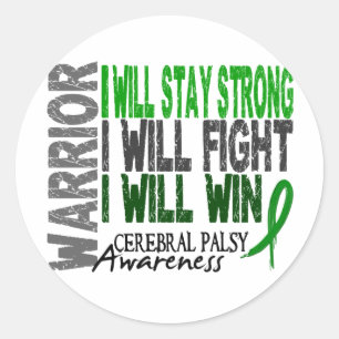Cerebral Palsy Warrior Runder Aufkleber