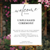 Ceremonia minimalista elegante de bodas desenchufa poster