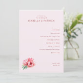 Ceremony Processional Pink Floral Serif Programm (Stehend Vorderseite)