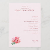 Ceremony Processional Pink Floral Serif Programm (Vorderseite)