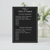 Ceremony & Reception Venues info - Black White Begleitkarte (Stehend Vorderseite)