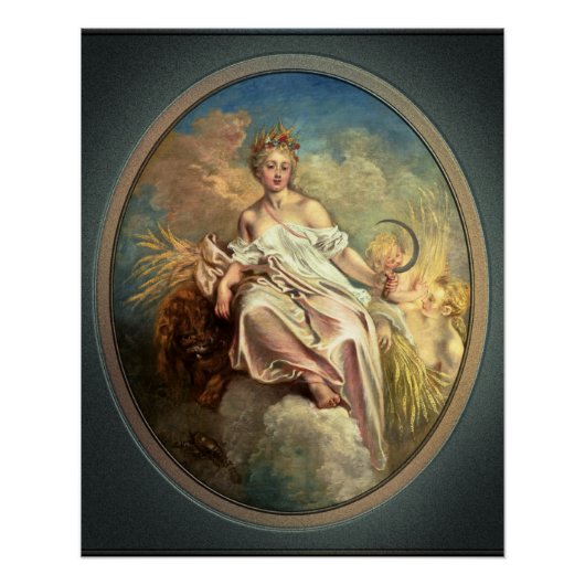 Ceres (Sommer) von Antoine Watteau Poster (Vorderseite)