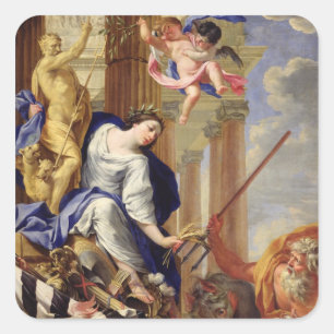 Ceres Vanquising the Attributes of War Quadratischer Aufkleber