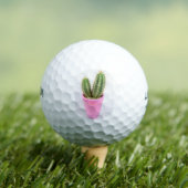 Cereus cactus in einem rosa Topf Golfball (Insitu T-Shirt)