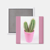 Cereus cactus in einem rosa Topf Magnet (Vorderseite/Rückseite)