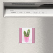 Cereus cactus in einem rosa Topf Magnet (In Situ (Geschirrspüler))