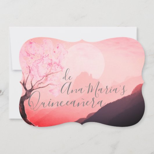 Cerezo japonés rosa y definitivamente brumosas einladung (Vorderseite)